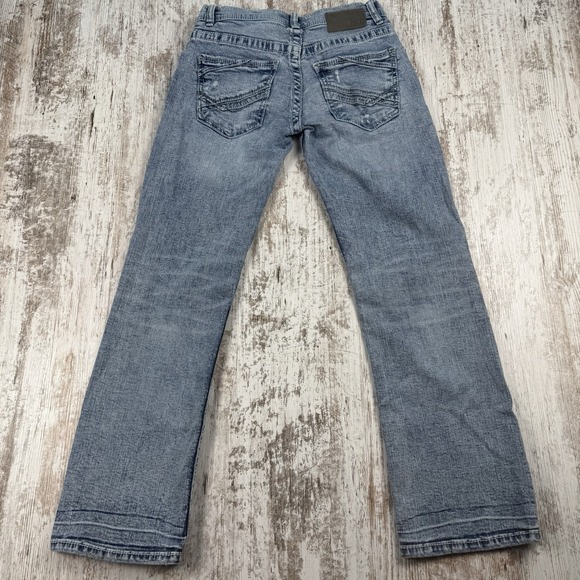 BKE Buckle Aiden‎ Bootcut Jeans Men's 27x30 Blue Stretch Denim Distressed - Picture 2 of 8